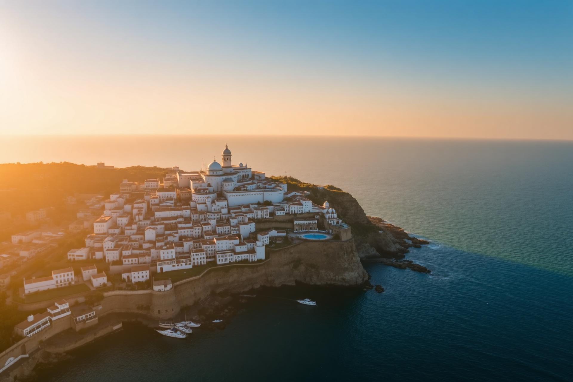 Paysage d'Algérie au coucher du soleil